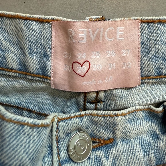 REVICE Patchwork Denim high-raise straight leg Jeans - Picture 8 of 9